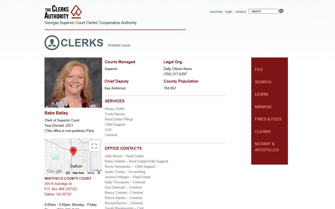 Dalton deed records - Whitfield County clerk