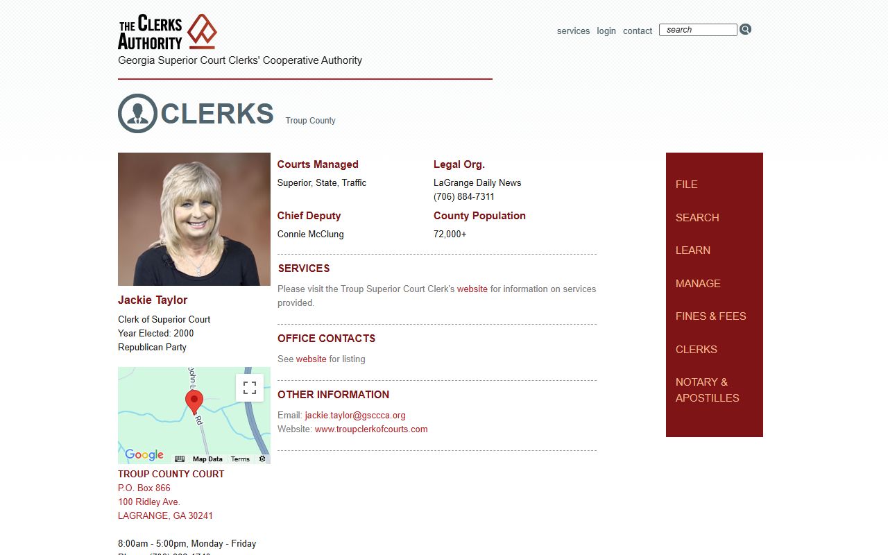 LaGrange deed records - Troup County clerk