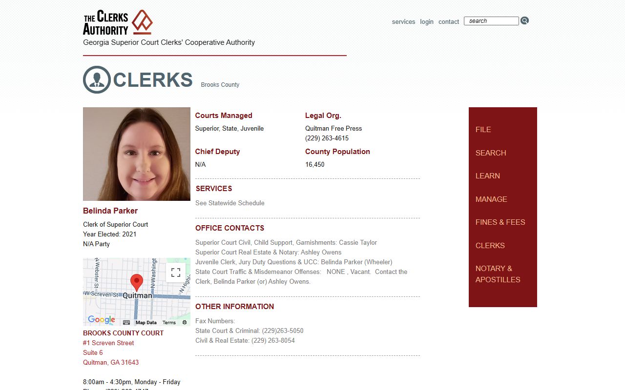 Brooks County Clerk GSCCCA page