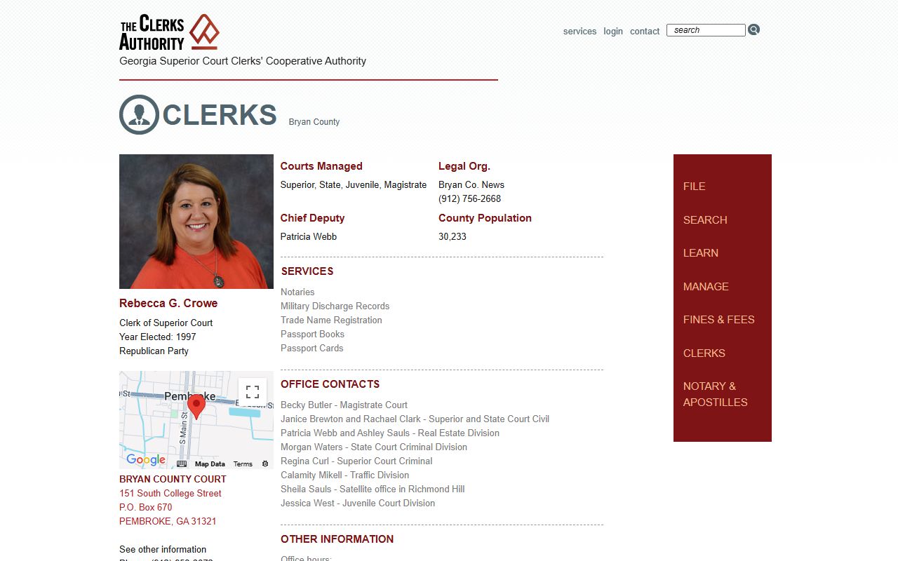 Bryan County Clerk GSCCCA page