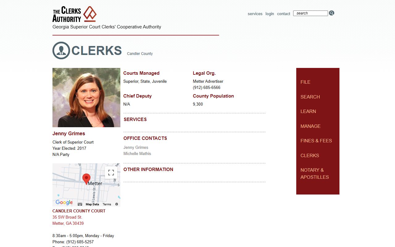 Candler County Clerk GSCCCA page