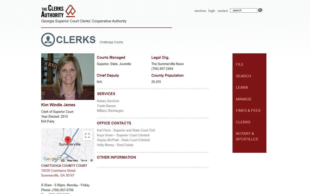 Chattooga County Clerk GSCCCA page