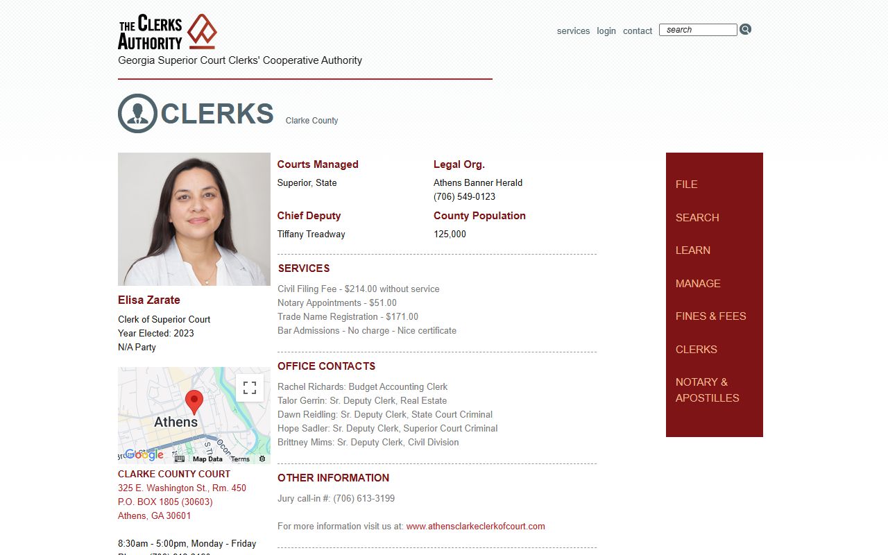 Clarke County Clerk GSCCCA page