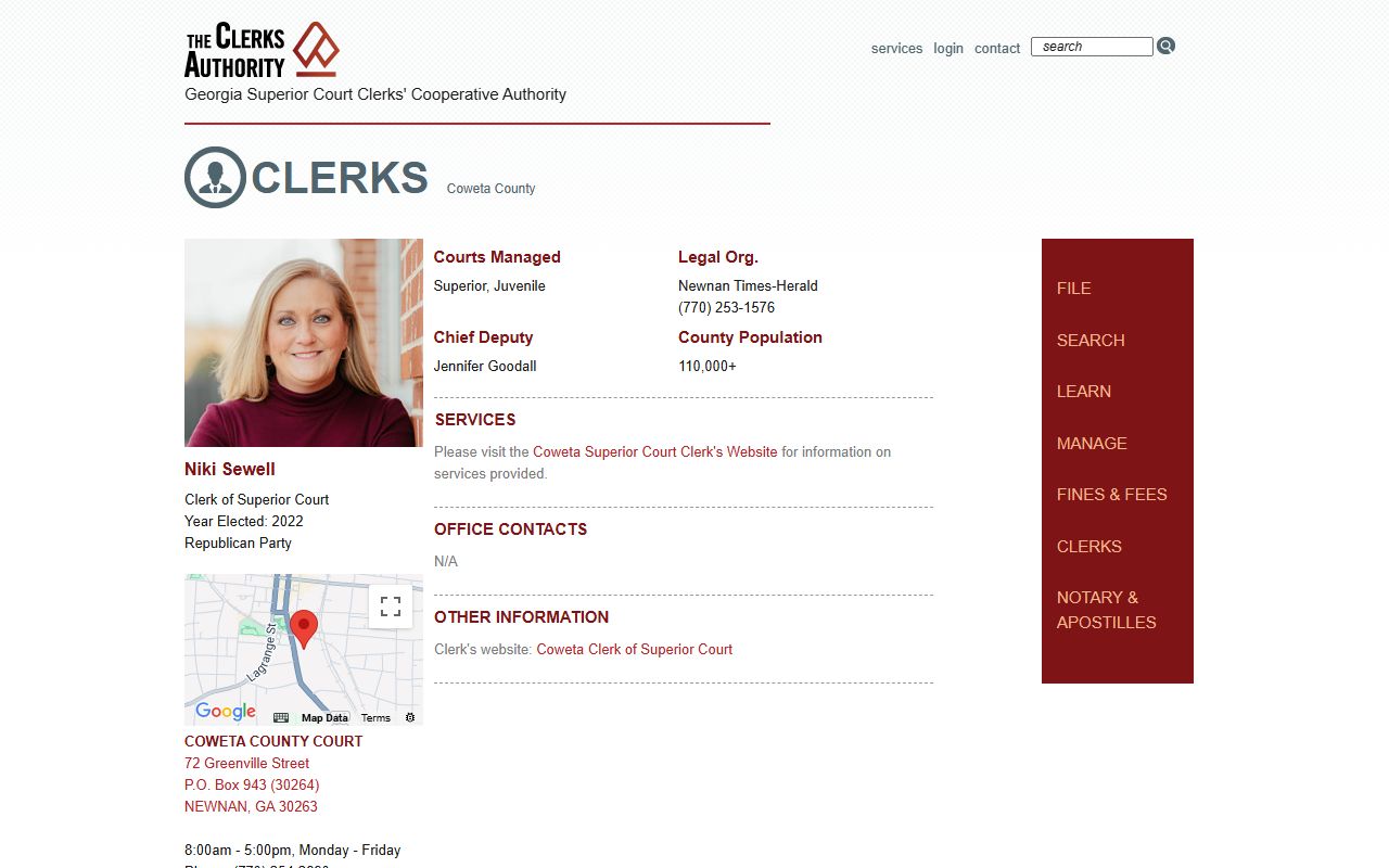 Coweta County Clerk GSCCCA page