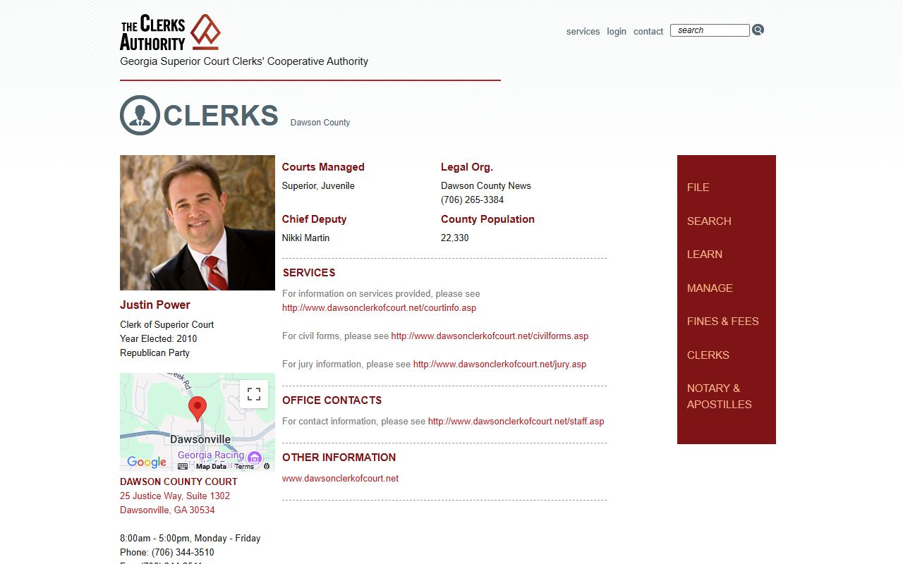 Dawson County Clerk GSCCCA page