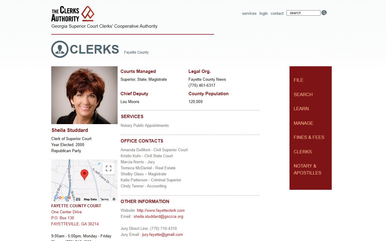 Fayette County Clerk GSCCCA page