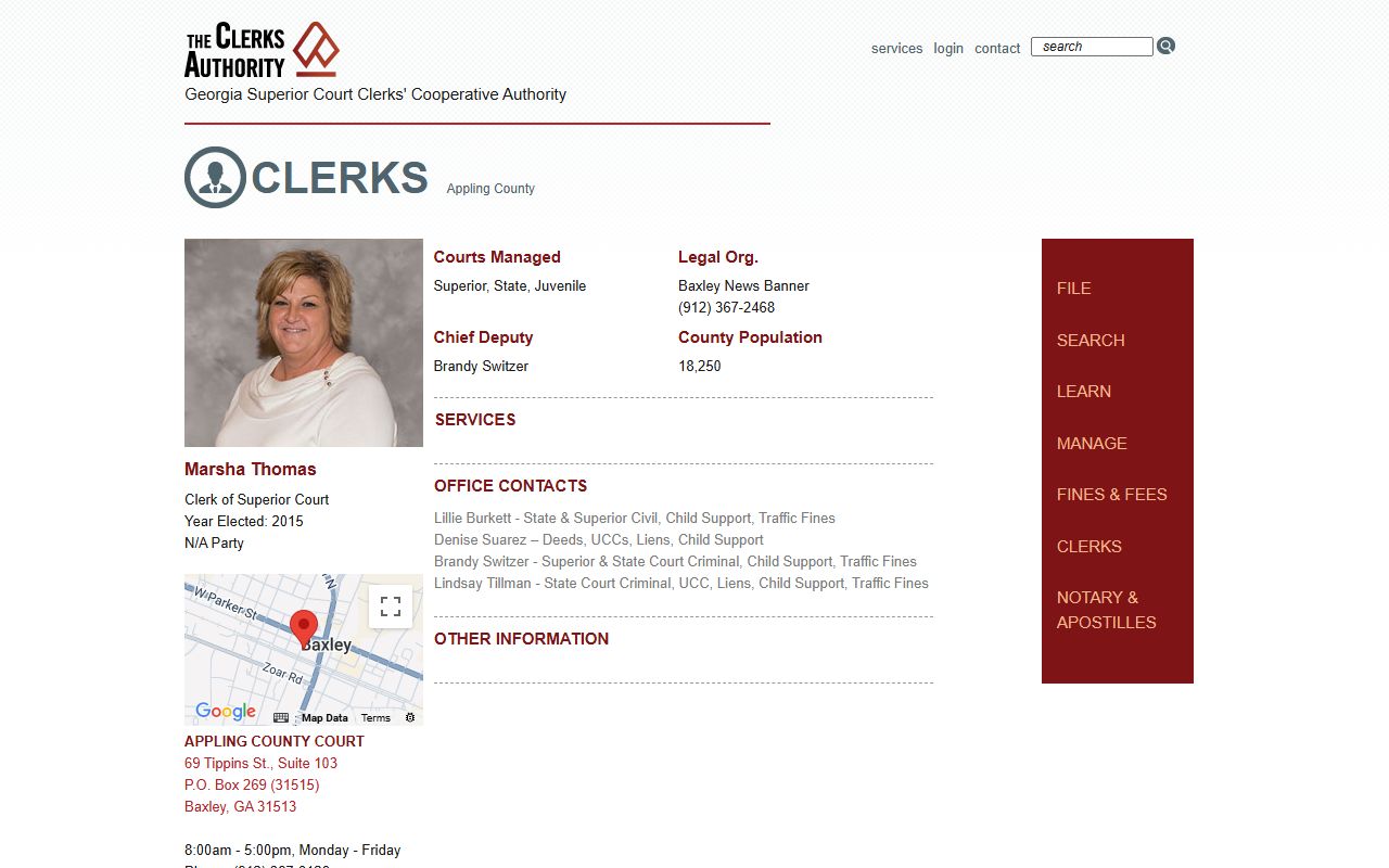 Appling County Clerk GSCCCA page
