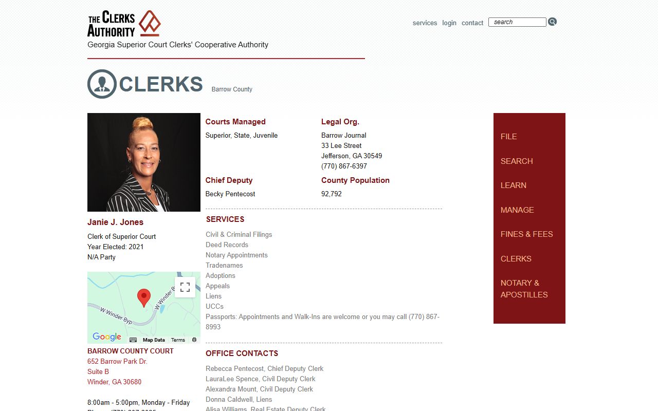 Barrow County Clerk GSCCCA page