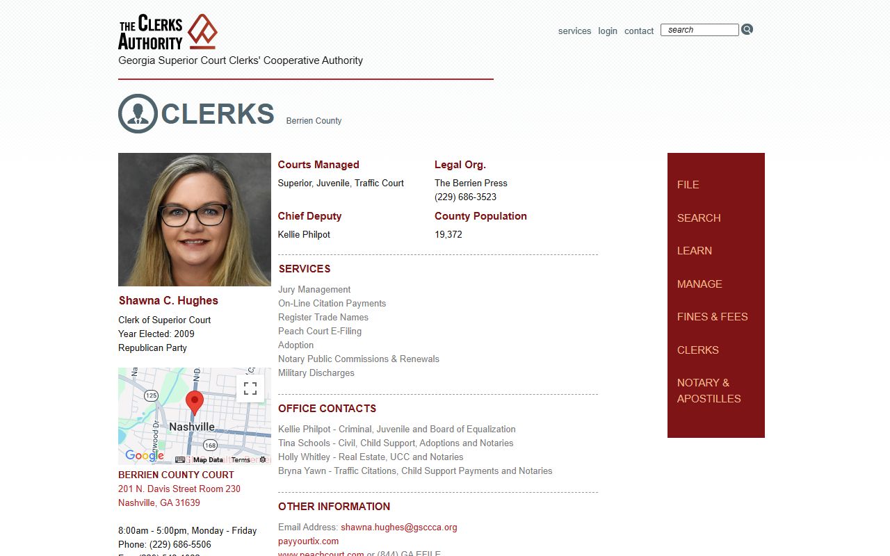 Berrien County Clerk GSCCCA page