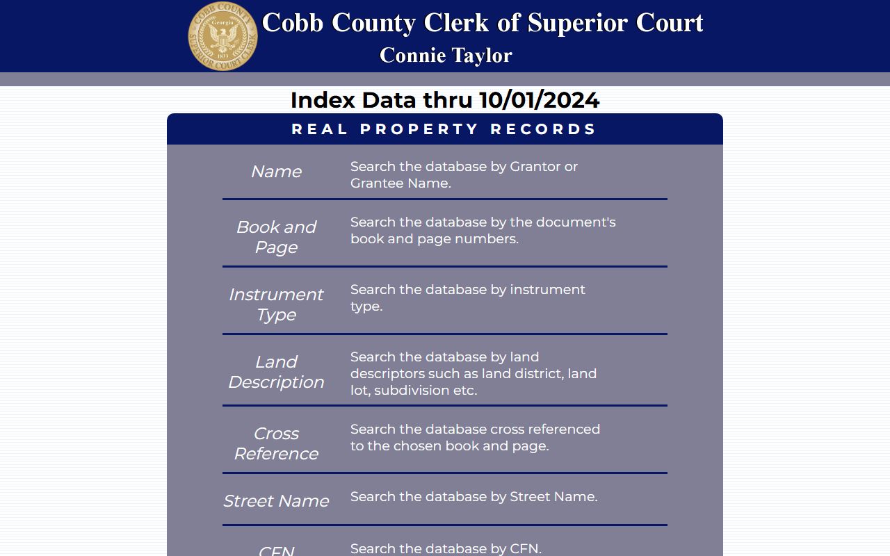 Cobb County property records search