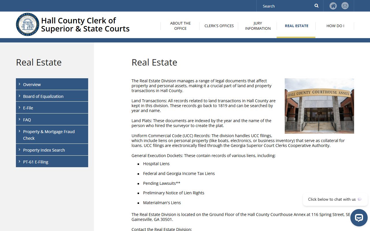 Hall County real estate division