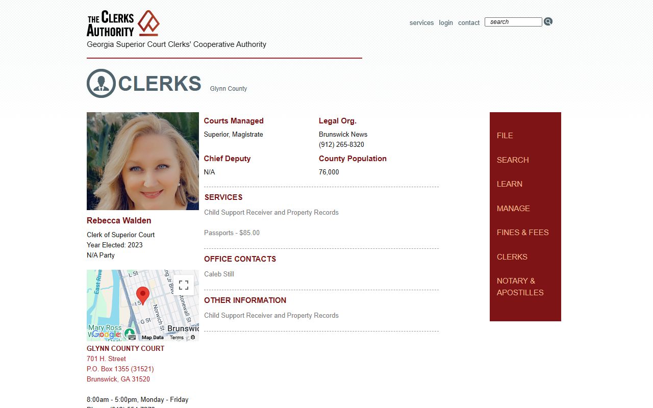 Glynn County Clerk GSCCCA page