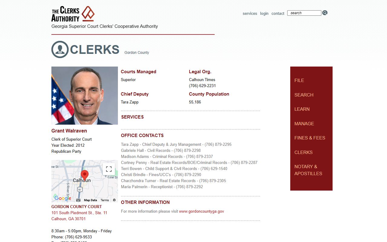 Gordon County Clerk GSCCCA page