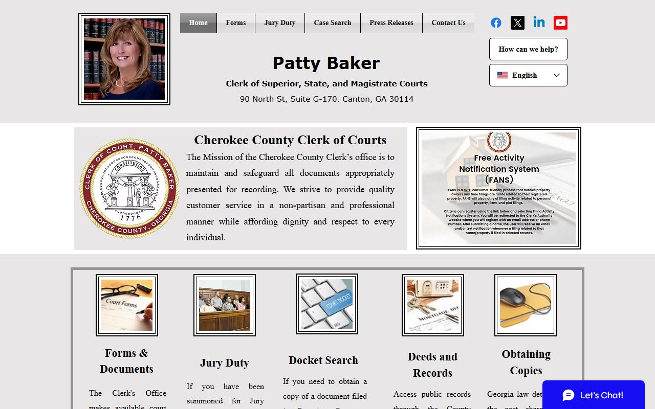 Cherokee County clerk website