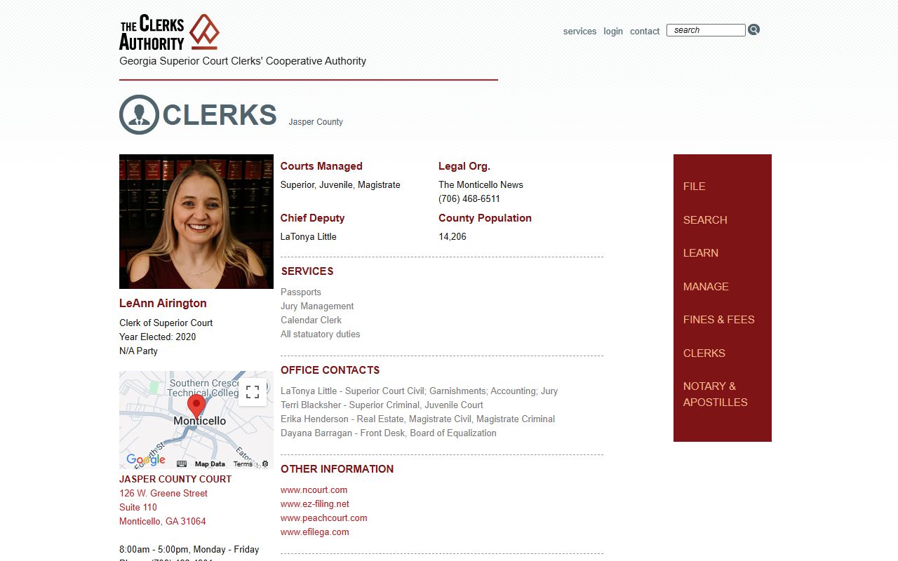 Jasper County Clerk GSCCCA page