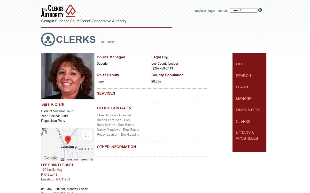 Lee County Clerk GSCCCA page
