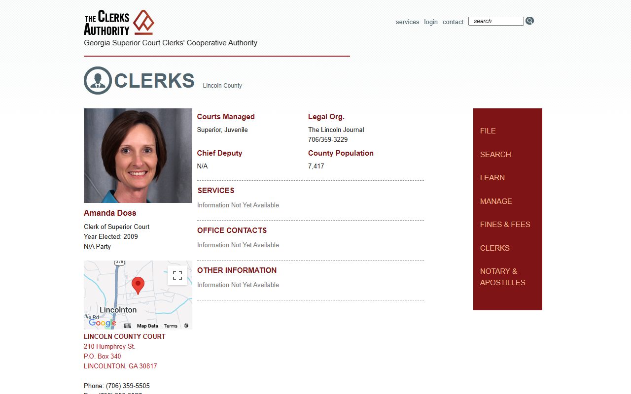 Lincoln County Clerk GSCCCA page