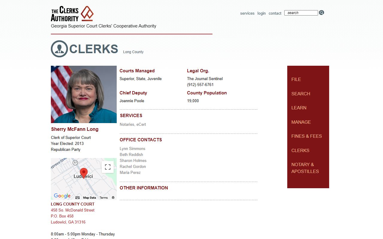Long County Clerk GSCCCA page
