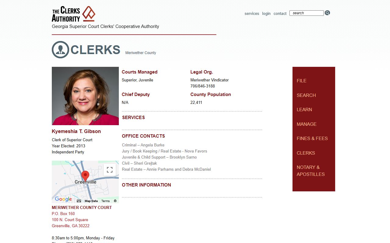 Meriwether County Clerk GSCCCA page