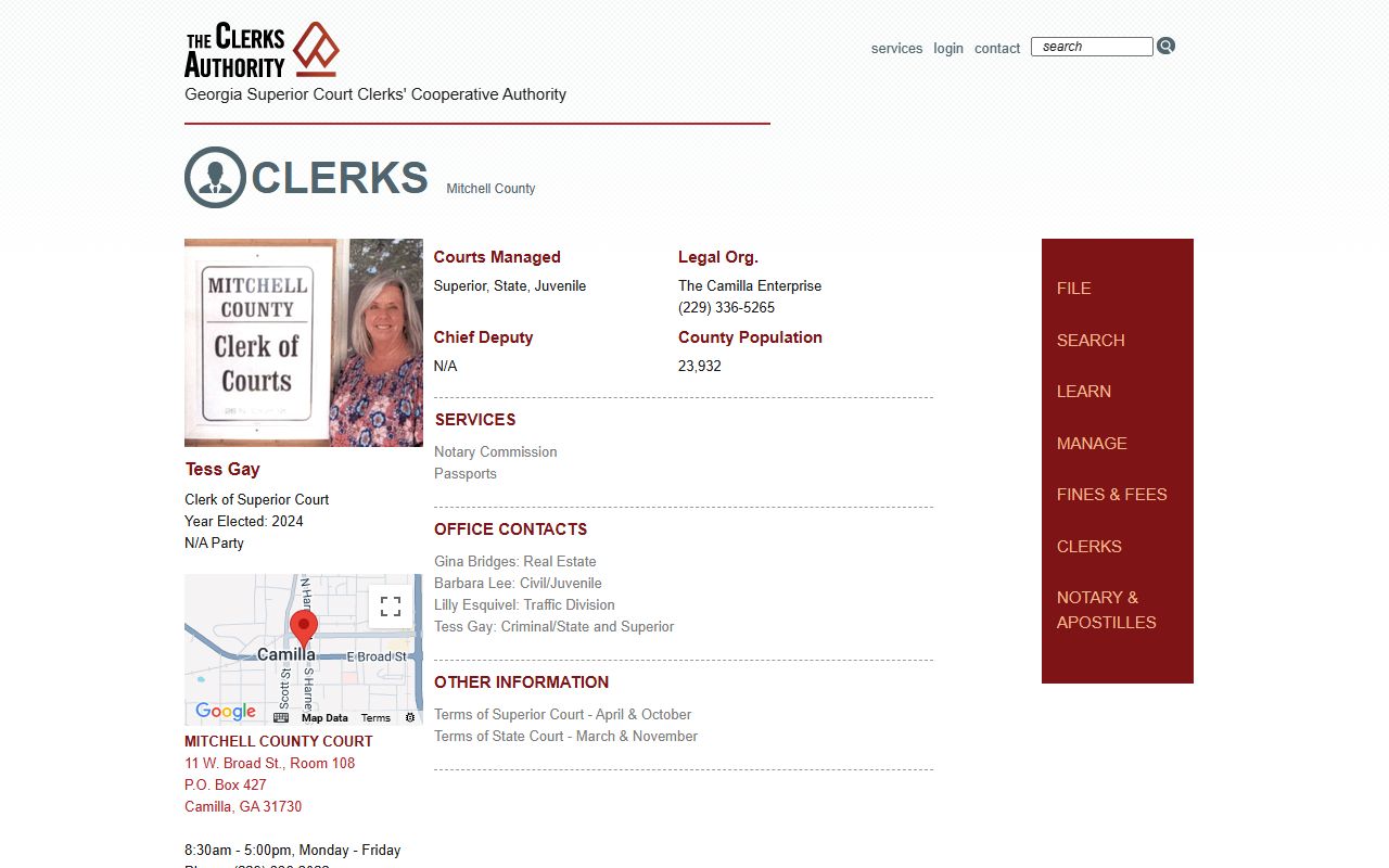 Mitchell County Clerk GSCCCA page