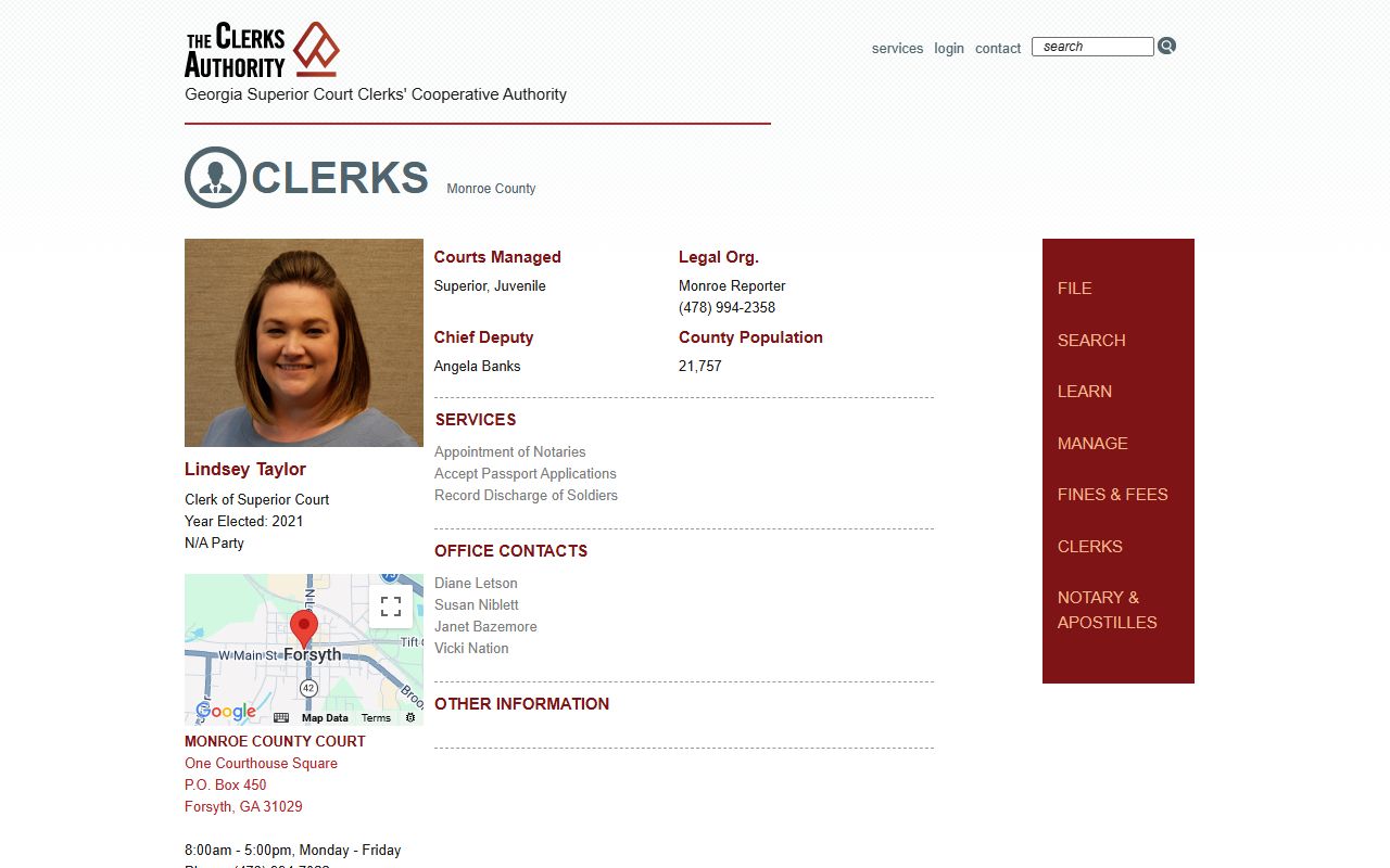 Monroe County Clerk GSCCCA page