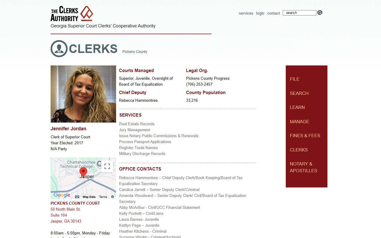 Pickens County Clerk GSCCCA page