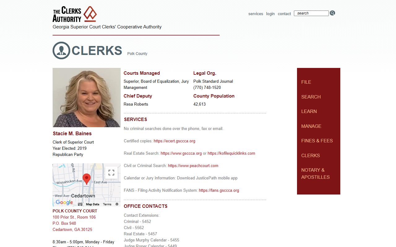 Polk County Clerk GSCCCA page