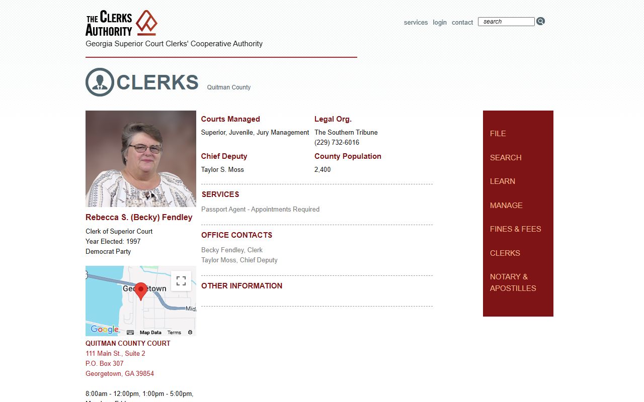 Quitman County Clerk GSCCCA page