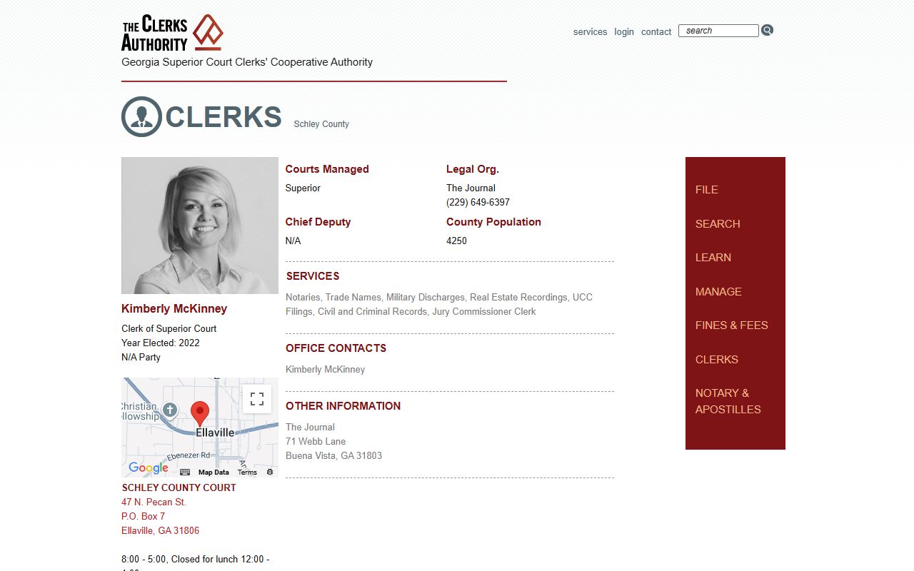Schley County Clerk GSCCCA page