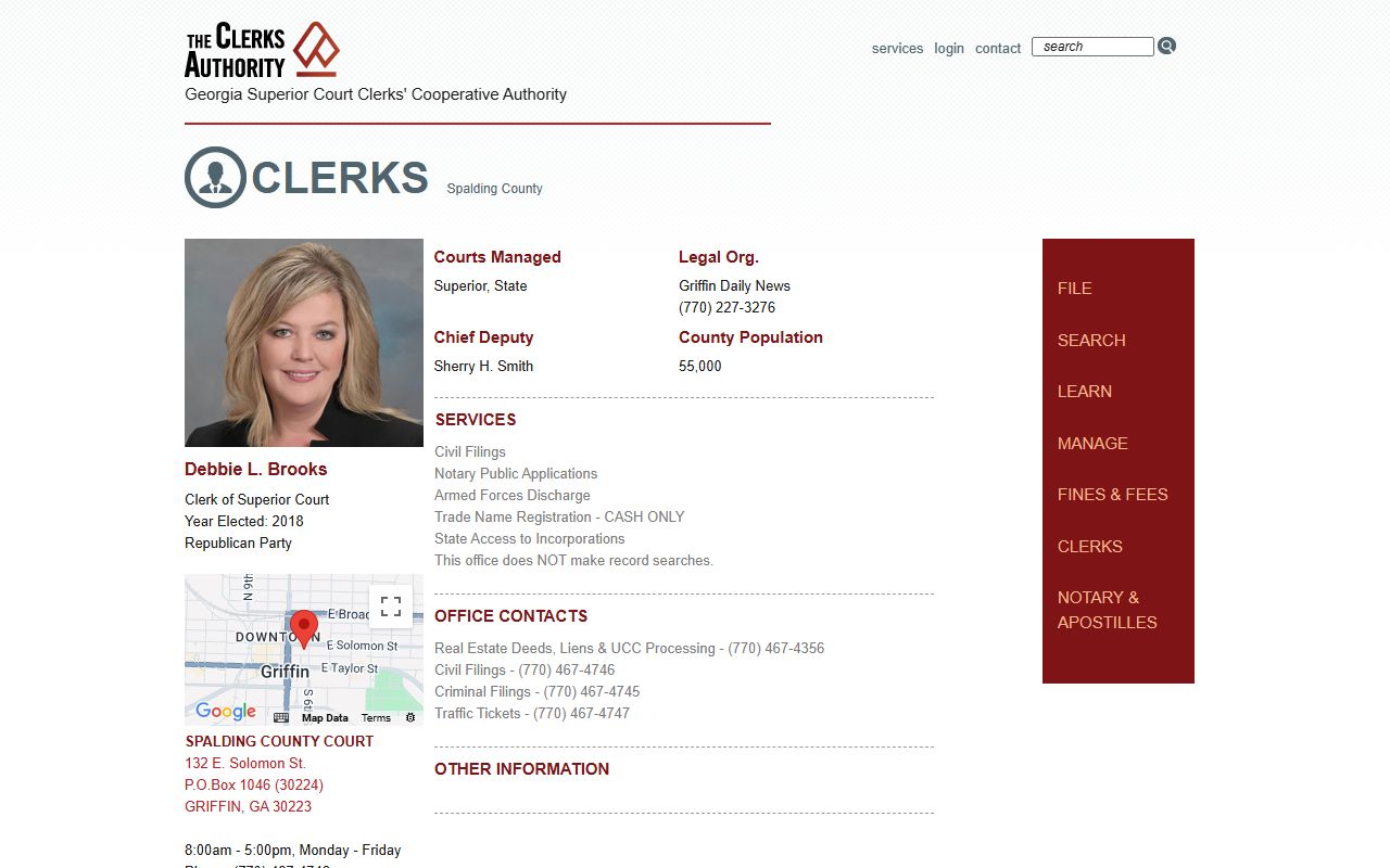 Spalding County Clerk GSCCCA page