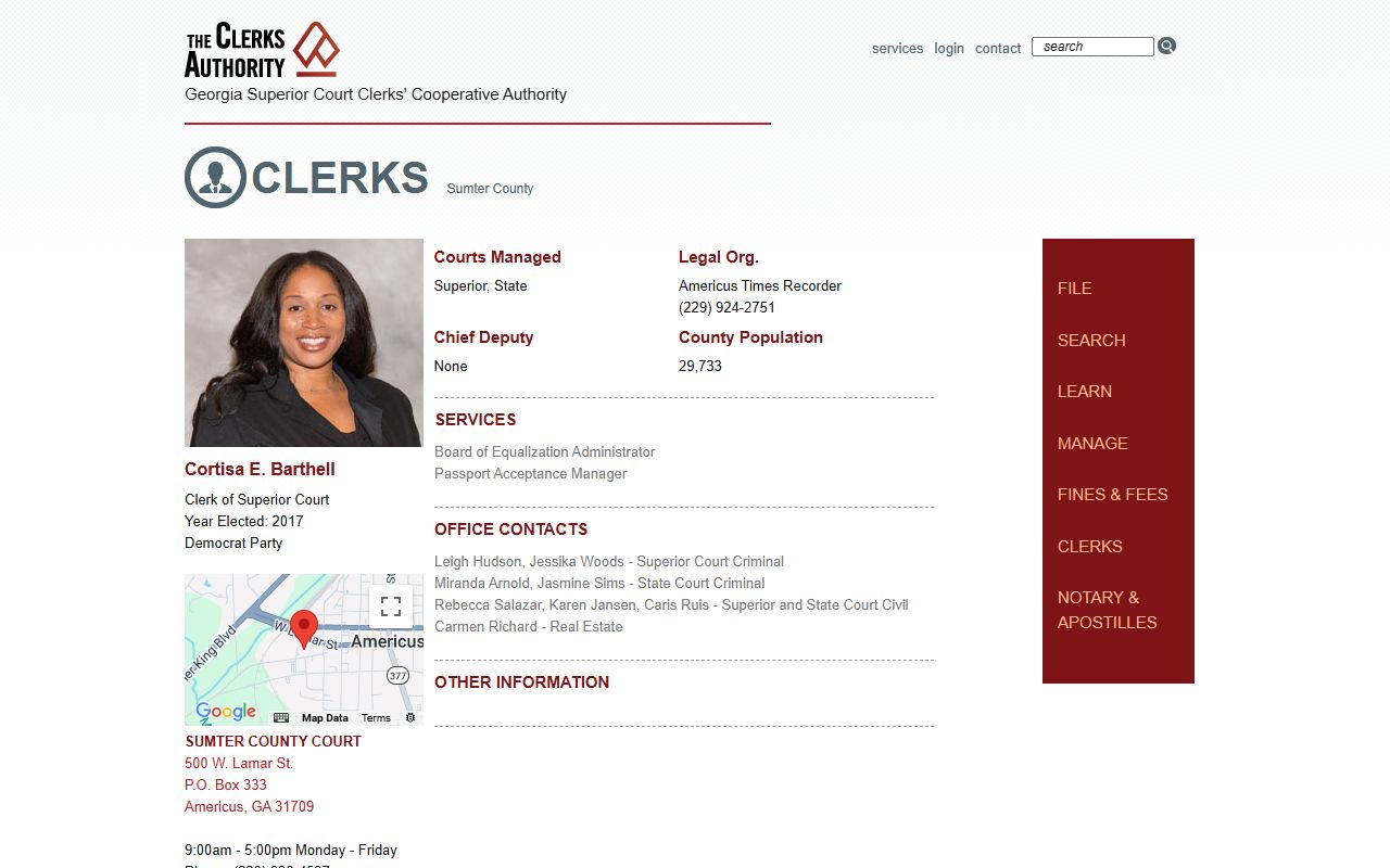 Sumter County Clerk GSCCCA page