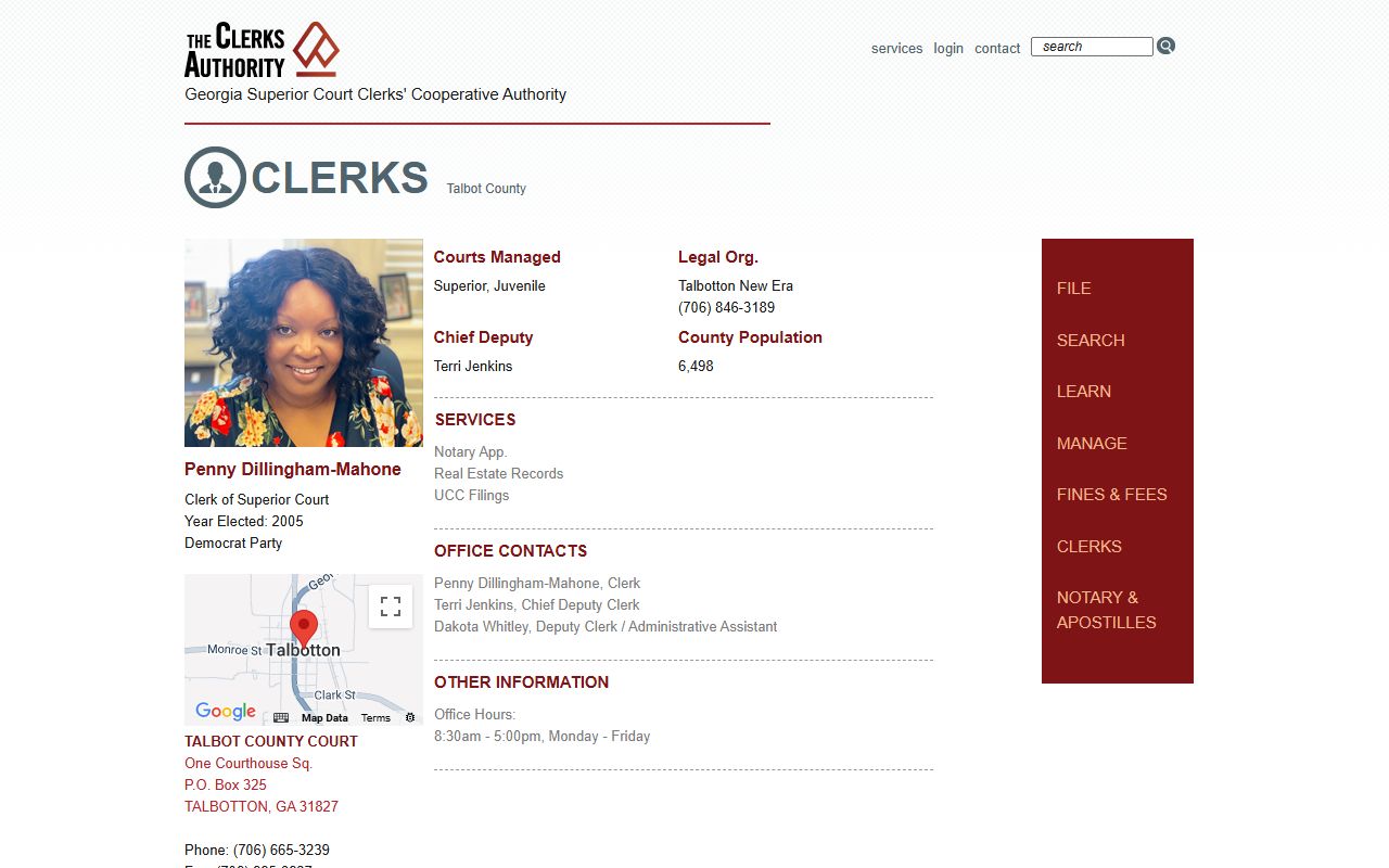 Talbot County Clerk GSCCCA page