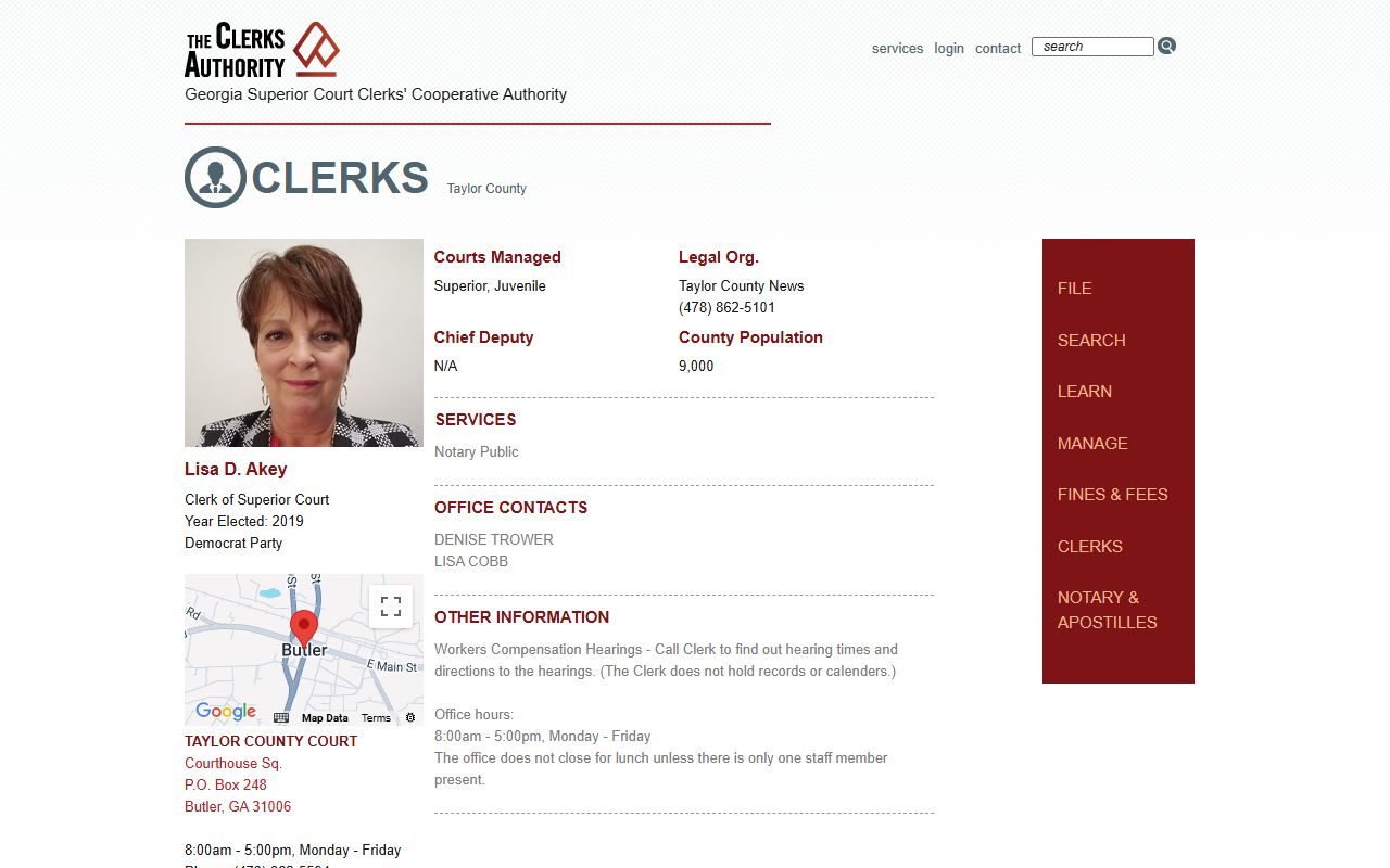 Taylor County Clerk GSCCCA page
