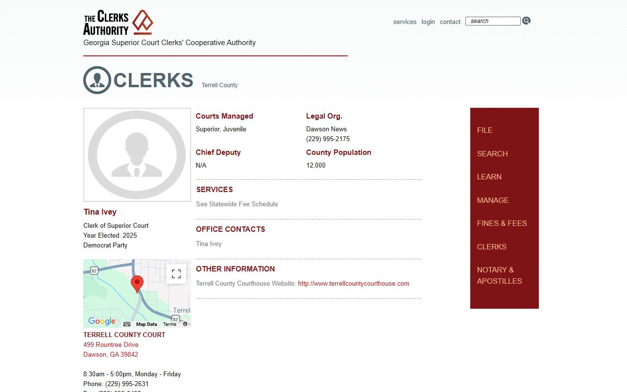 Terrell County Clerk GSCCCA page