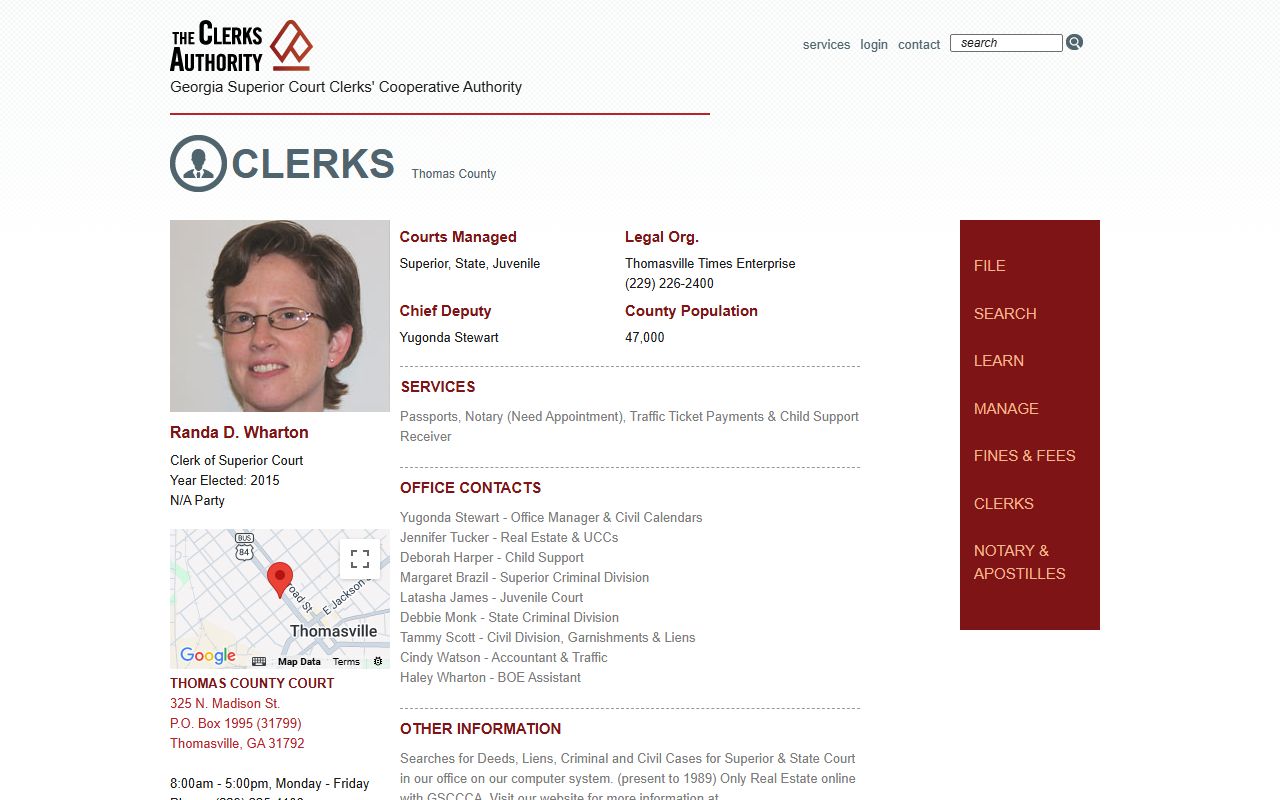 Thomas County Clerk GSCCCA page