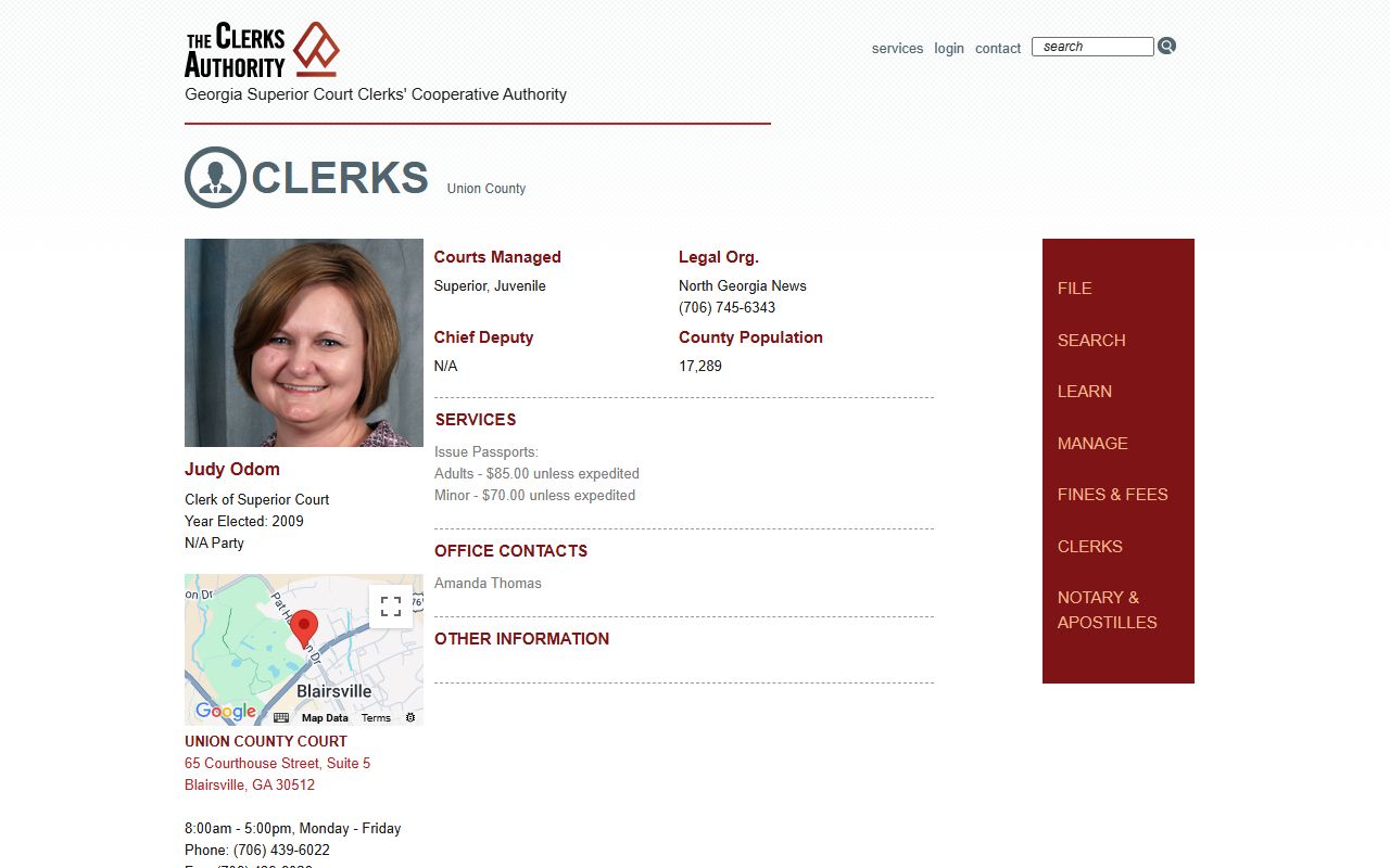 Union County Clerk GSCCCA page