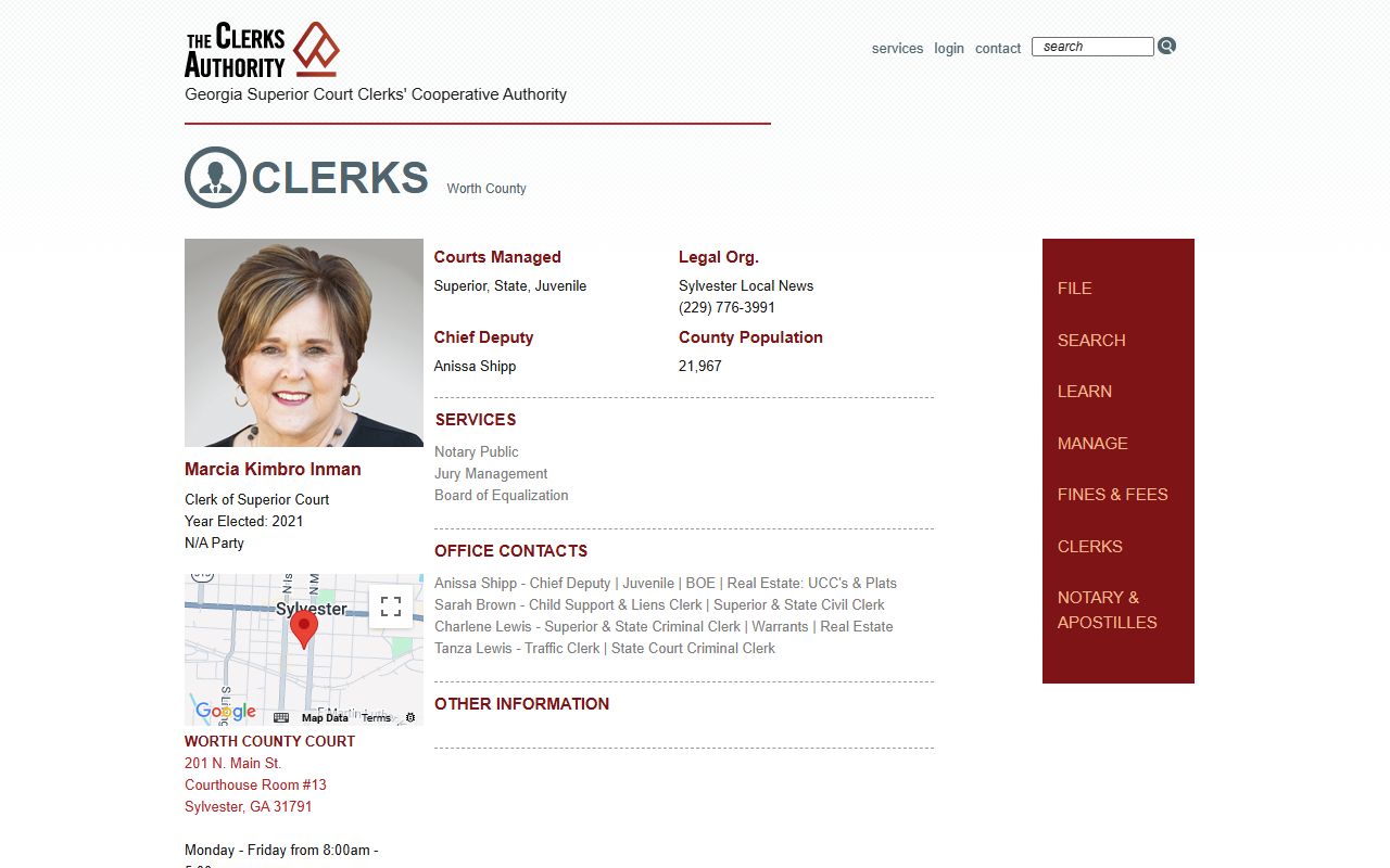 Worth County Clerk GSCCCA page