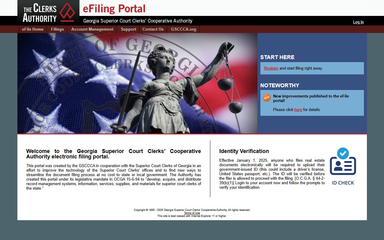 GSCCCA eFiling portal for recording Georgia deed records