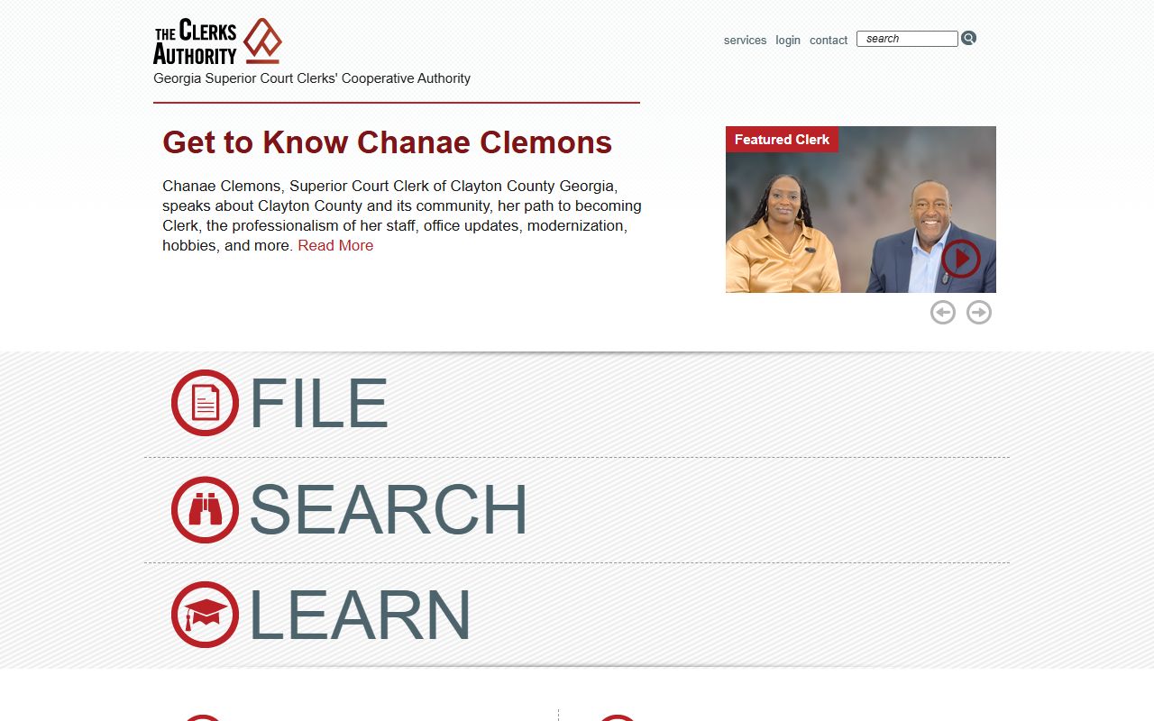 GSCCCA homepage for Georgia deed records search