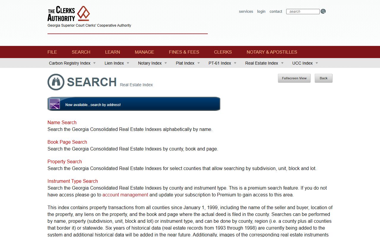 GSCCCA real estate search for Georgia deed records